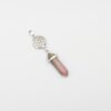 Rhodonite Point Pendant with Flower of Life charm