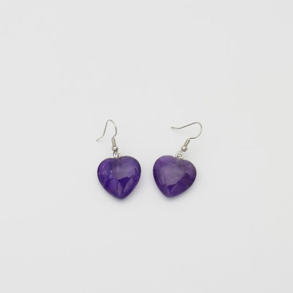 Heart-shaped Amethyst earrings