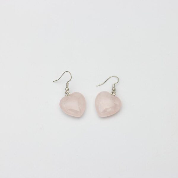 Heart-shaped Rose Quartz earrings