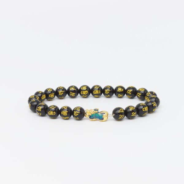 Feng Shui Etched Obsidian bracelet